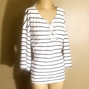 Tommy Hilfiger Striped Blouse Size Large